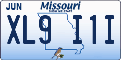MO license plate XL9I1I