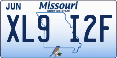 MO license plate XL9I2F