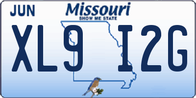 MO license plate XL9I2G