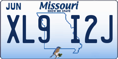 MO license plate XL9I2J