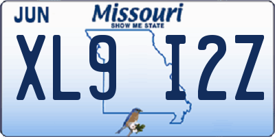 MO license plate XL9I2Z