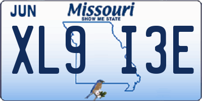 MO license plate XL9I3E