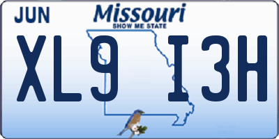 MO license plate XL9I3H