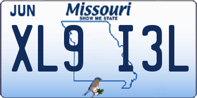 MO license plate XL9I3L
