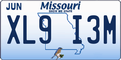 MO license plate XL9I3M