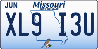 MO license plate XL9I3U