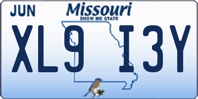 MO license plate XL9I3Y