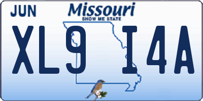 MO license plate XL9I4A