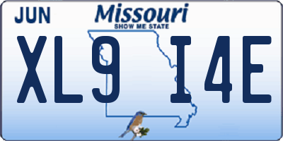 MO license plate XL9I4E
