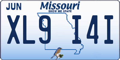 MO license plate XL9I4I