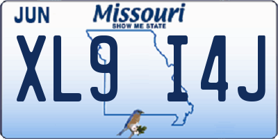 MO license plate XL9I4J