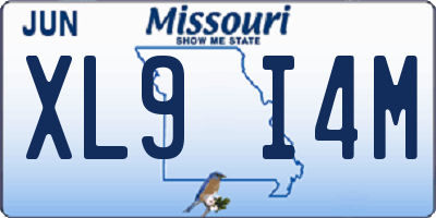MO license plate XL9I4M