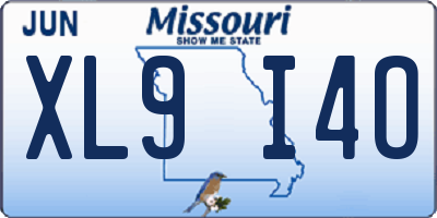 MO license plate XL9I4O