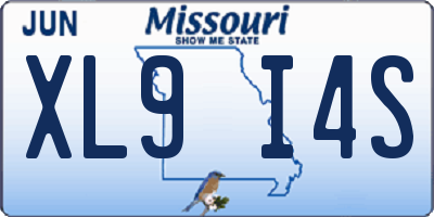 MO license plate XL9I4S