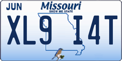 MO license plate XL9I4T