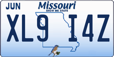 MO license plate XL9I4Z