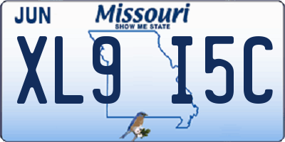 MO license plate XL9I5C