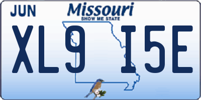 MO license plate XL9I5E
