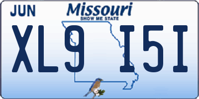 MO license plate XL9I5I
