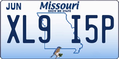 MO license plate XL9I5P