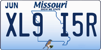 MO license plate XL9I5R