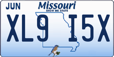 MO license plate XL9I5X