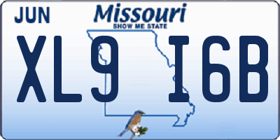 MO license plate XL9I6B