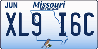 MO license plate XL9I6C