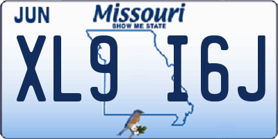 MO license plate XL9I6J
