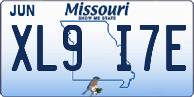 MO license plate XL9I7E