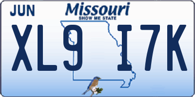 MO license plate XL9I7K