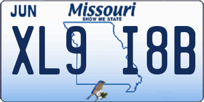 MO license plate XL9I8B