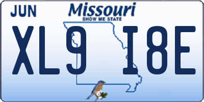 MO license plate XL9I8E