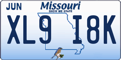 MO license plate XL9I8K