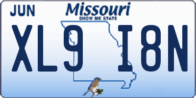 MO license plate XL9I8N