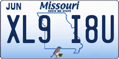 MO license plate XL9I8U