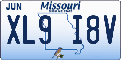 MO license plate XL9I8V
