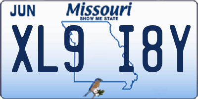MO license plate XL9I8Y