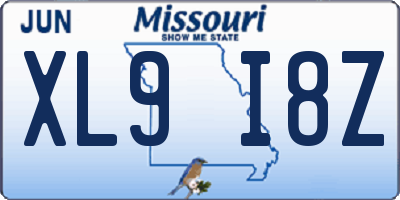 MO license plate XL9I8Z