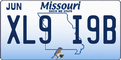 MO license plate XL9I9B