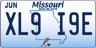 MO license plate XL9I9E