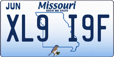 MO license plate XL9I9F
