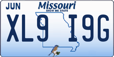 MO license plate XL9I9G