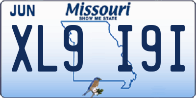 MO license plate XL9I9I