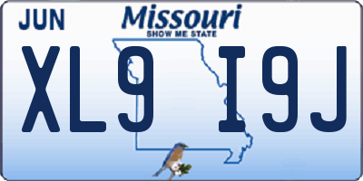 MO license plate XL9I9J