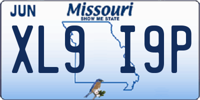 MO license plate XL9I9P