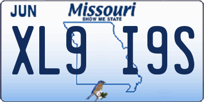 MO license plate XL9I9S