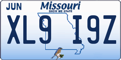 MO license plate XL9I9Z