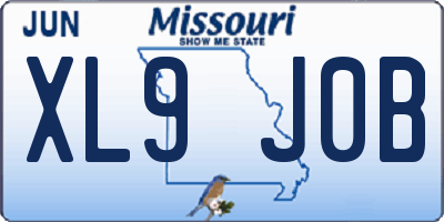 MO license plate XL9J0B