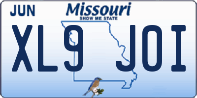 MO license plate XL9J0I